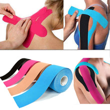Load image into Gallery viewer, 5M impermeable transpirable cinta para kinesiología de algodón deportes rollo elástico adhesivo vendaje muscular cuidado del dolor cinta rodilla codo Protector
